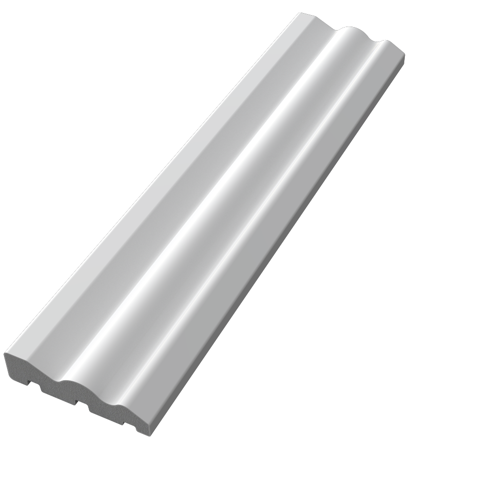 PVC Ogee White Skirting 75mm x 5300mm