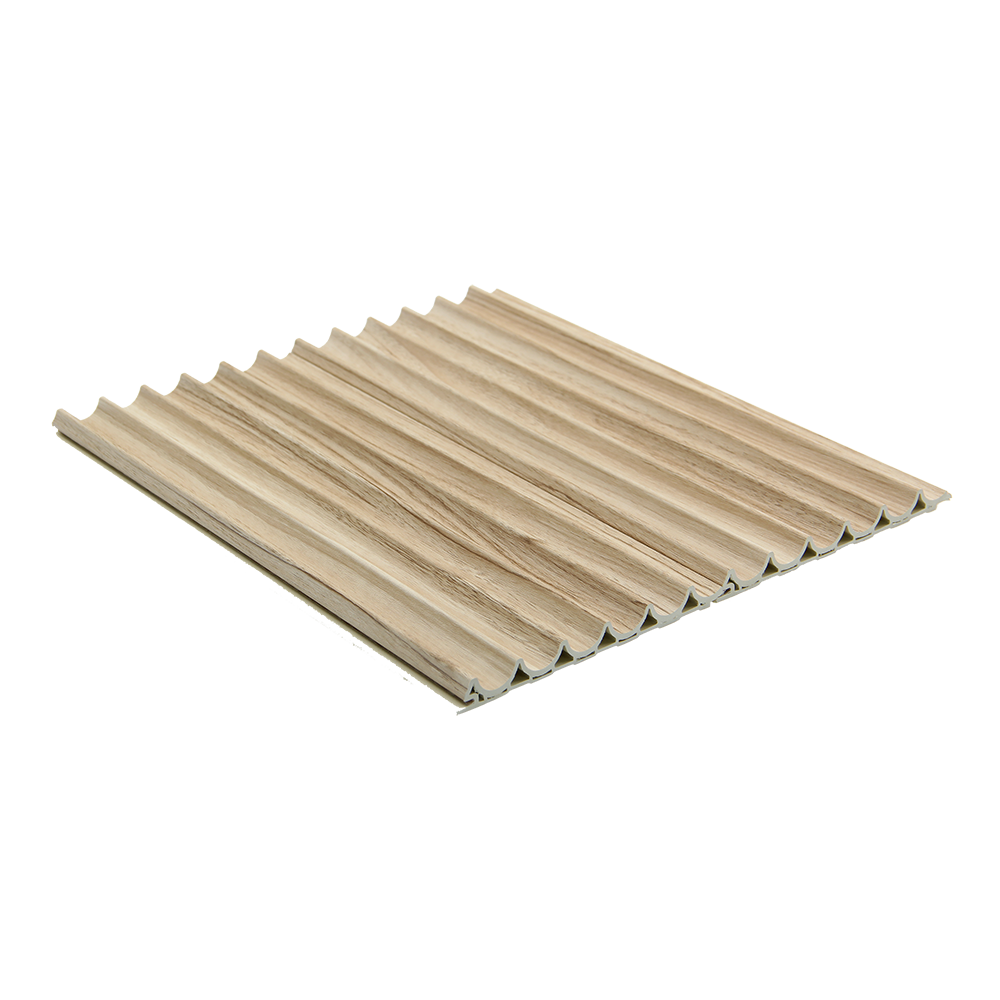 Fluted Curve interior wall panel with wood effect in birch finish