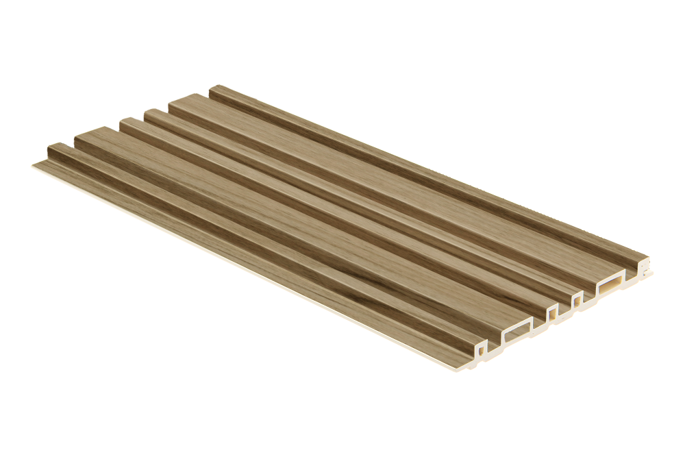 Fluted Morse interior wall panel with wood effect in birch finish
