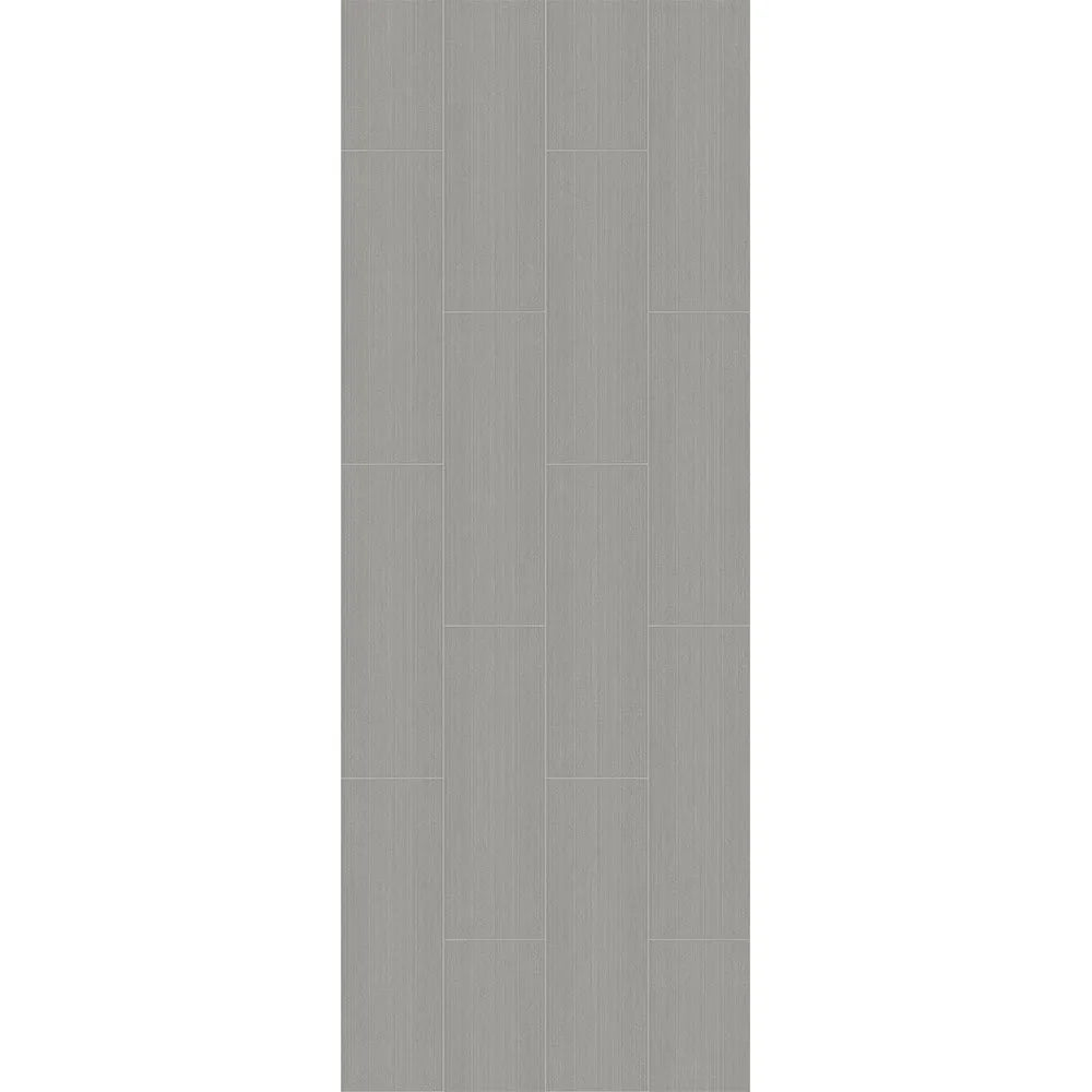 A vertical rectangular panel showing a light gray wood-look plank pattern on a white background.