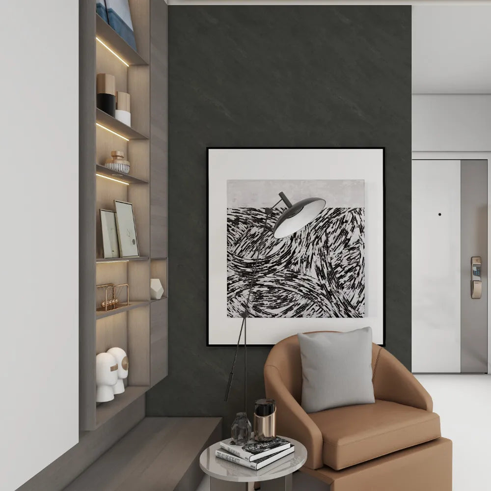 Stone carbon wall panel fitted image in a modern setting
