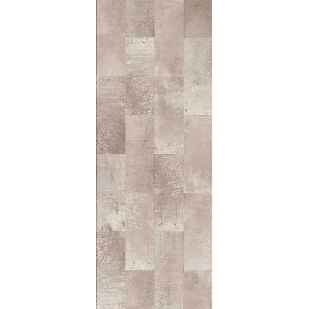 Rectangular tile with a beige and brown pattern on a white background