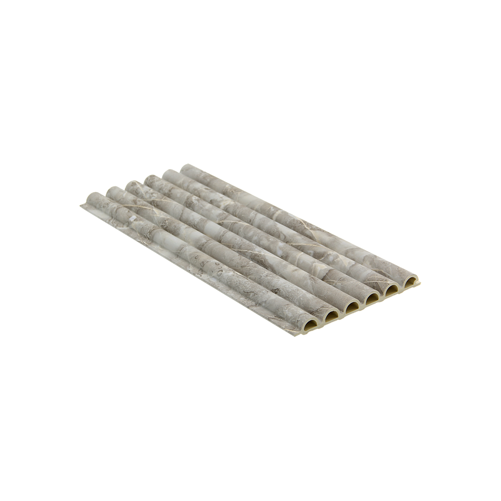Fluted Tube wall panel in marble grey finish, 2400 x 158 x 15mm WPC design