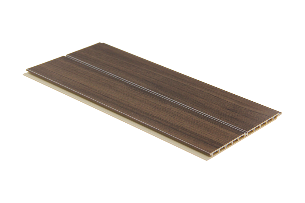 Fluted Satin wall panel in walnut finish, 2400 x 172 x 9mm WPC design