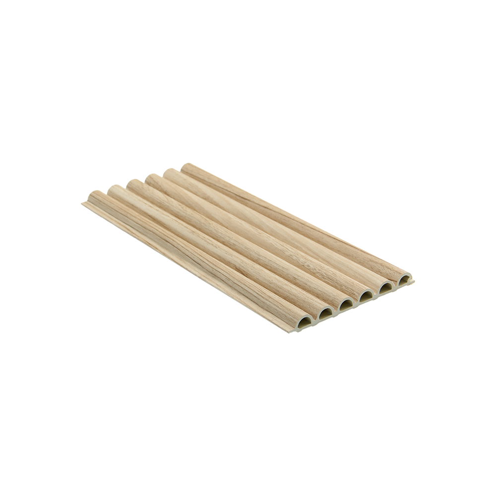 Fluted Tube wall panel in beech finish, 2400 x 158 x 15mm WPC design