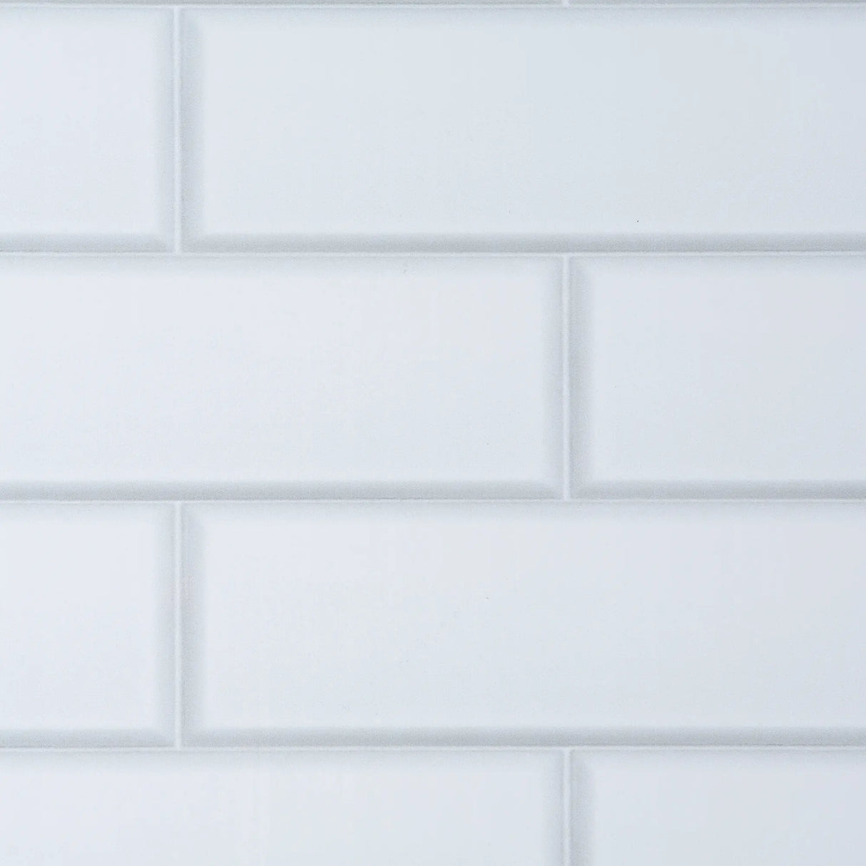 London tile white interior wall panel, white tile-effect finish