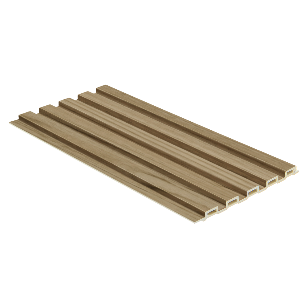 Low Ridge fluted wall panel in beech finish, 2400 x 58 x 10mm