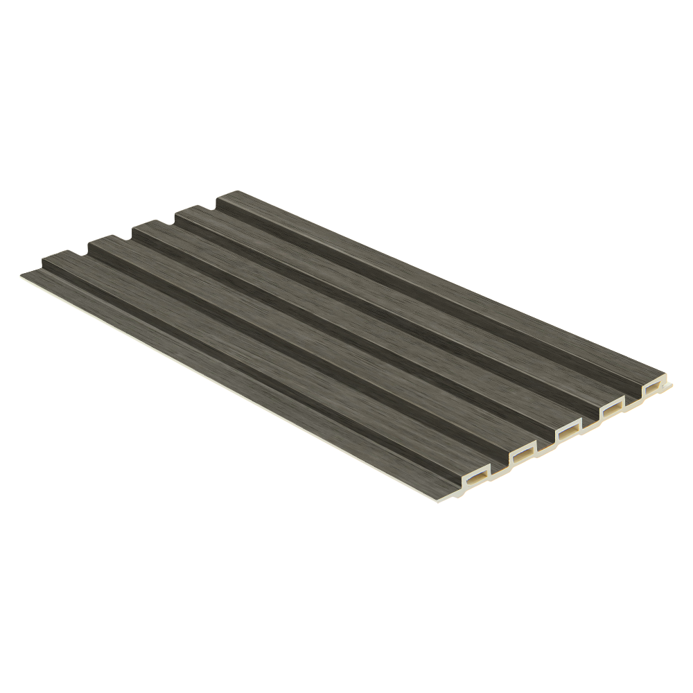 Low Ridge fluted wall panel in grey finish, 2400 x 58 x 10mm