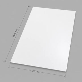 White 3mm hygienic wall sheet measuring 2440mm x 1220mm