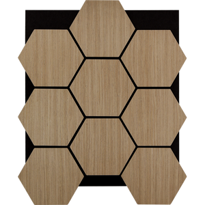 Acoustic Honeycomb Tile in beech. 810mm x 660mm  x 18mm