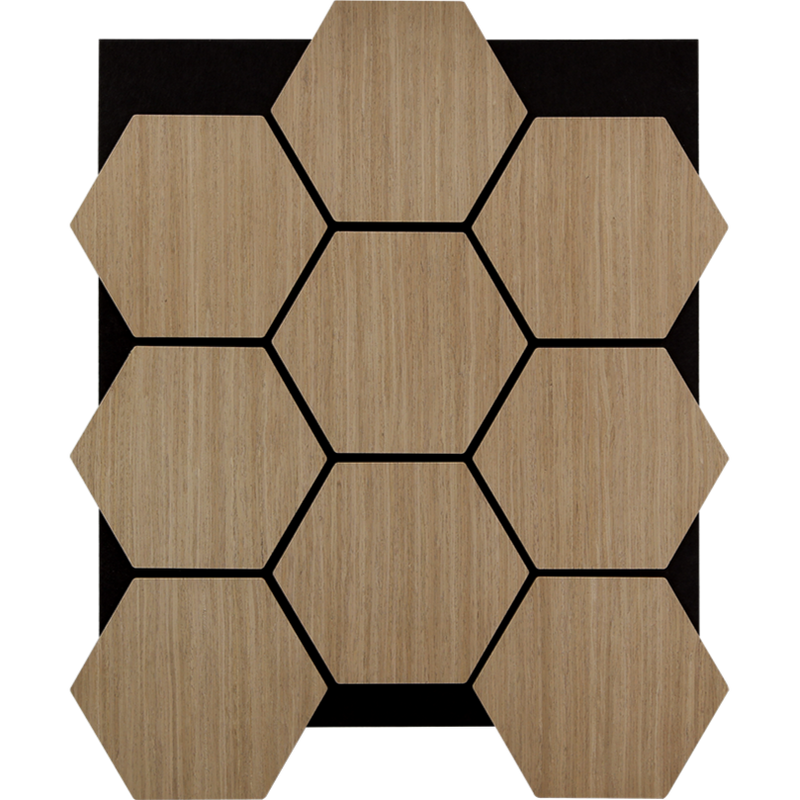 Acoustic Honeycomb Tile in beech. 810mm x 660mm  x 18mm