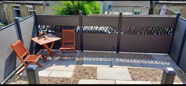 Black Decorative Fencing Screen - 1830mm x 250mm
