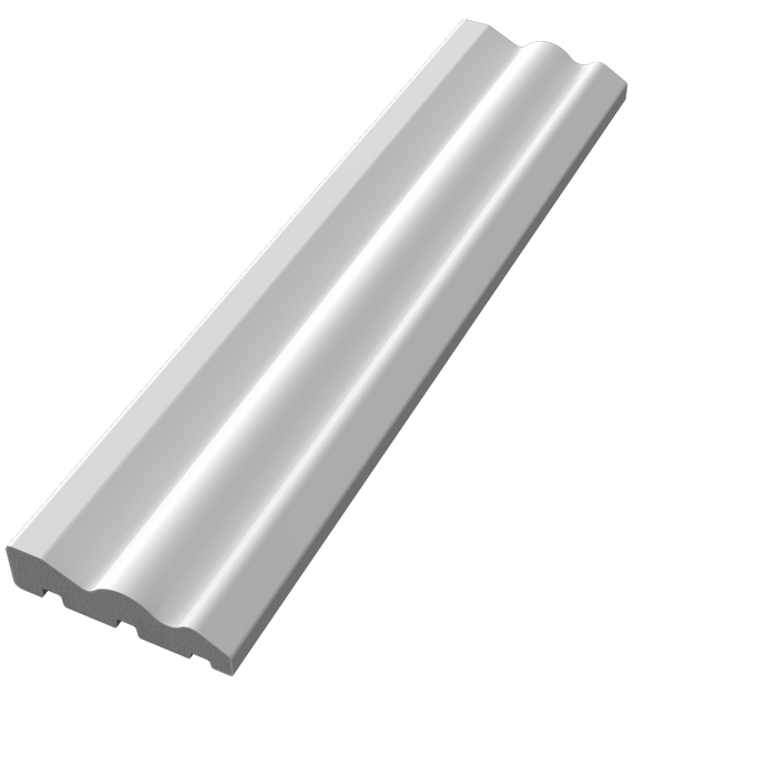 PVC Ogee White Skirting 75mm x 5300mm