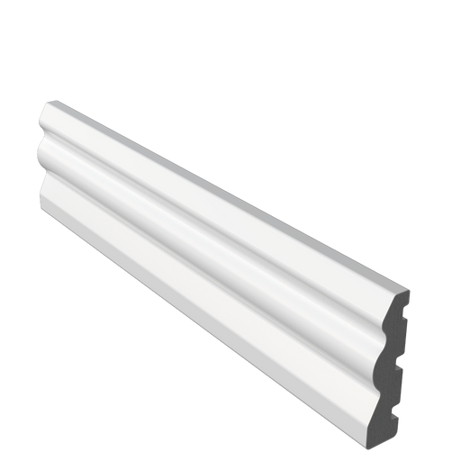 PVC Ogee White Skirting 75mm x 5300mm