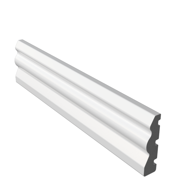 PVC Ogee White Skirting 75mm x 5300mm