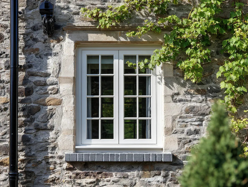 Flush sash windows in white