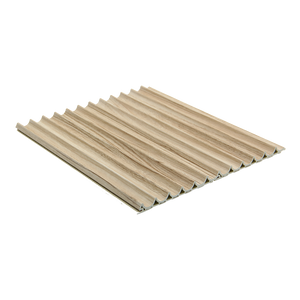 Fluted Curve interior wall panel with wood effect in birch finish