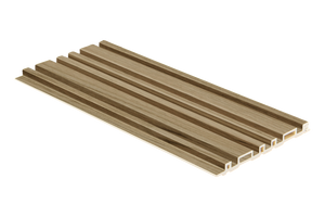 Fluted Morse interior wall panel with wood effect in birch finish