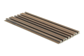 Fluted Morse interior wall panel with wood effect in walnut finish