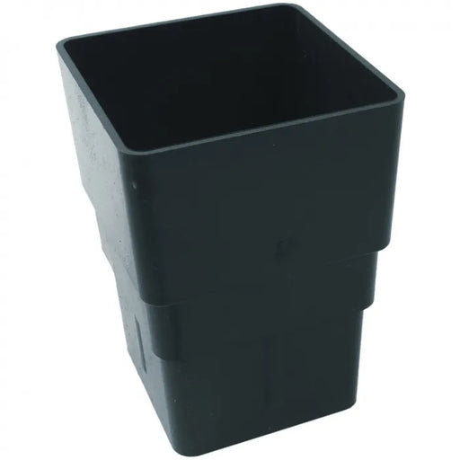 Freeflow 65mm Square Pipe Socket Connector for joining downpipe sections, available in Black, White, Brown, and Anthracite Grey.