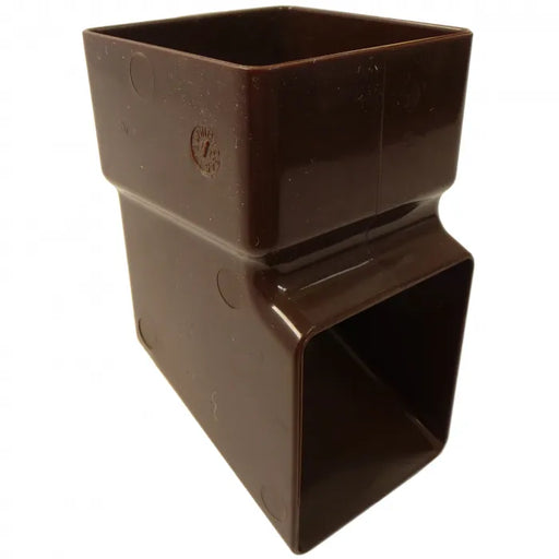 Freeflow 65mm Square 112° Offset Bend for fascia-to-wall transitions, available in Black, White, Brown, and Anthracite Grey