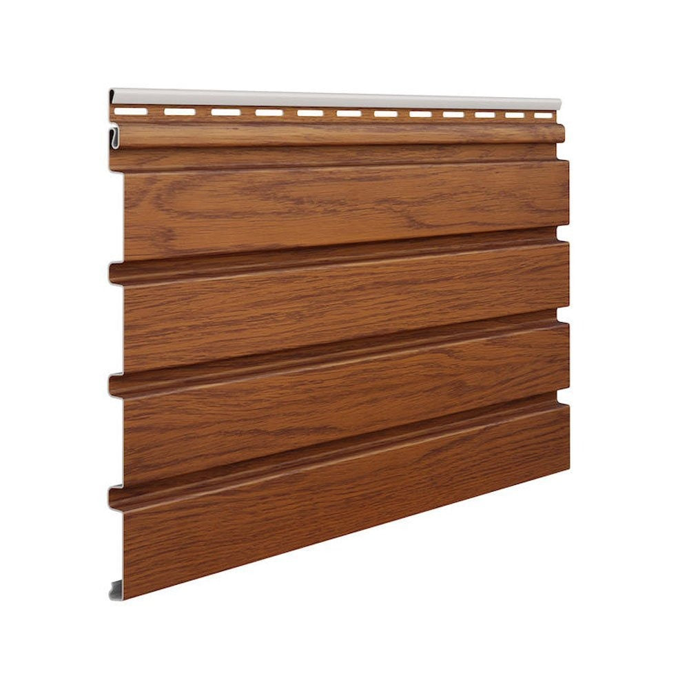 Fronto external slatted cladding board in golden oak wood-effect finish