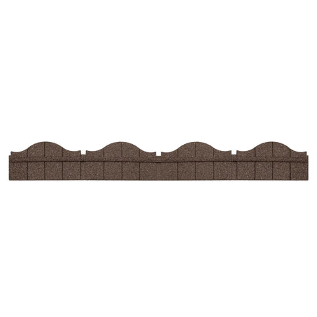 A single row of brown asphalt architectural roof shingles with a decorative wavy crest pattern, shown against a plain white background.
