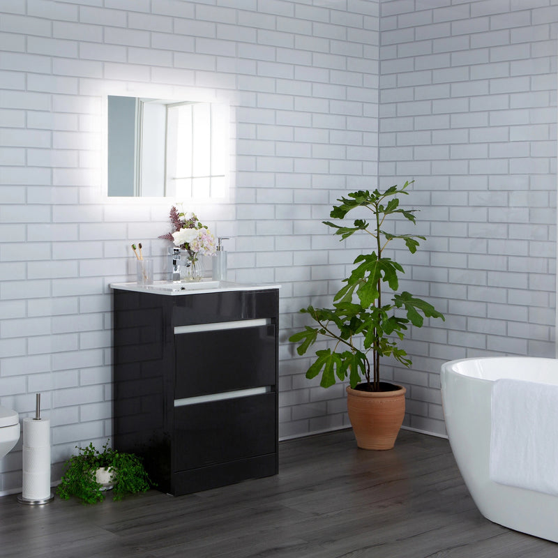 London Tile White internal wall cladding panel with clean white tile-effect finish for bathrooms and kitchens.