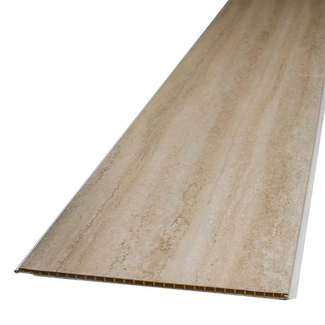 Beige corrugated plastic sheet on a white background