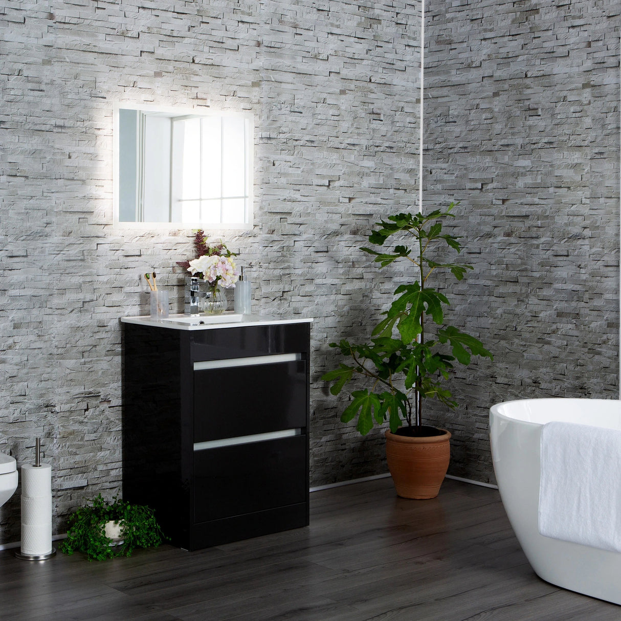 Natural Stone Light Grey internal wall cladding panel with soft grey stone-effect finish for modern interiors.