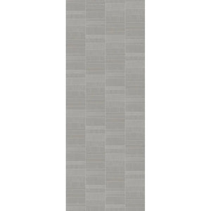 A tall, narrow rectangular panel filled with a repeating horizontal brick or stone pattern in light gray and taupe tones, centered on a white background.