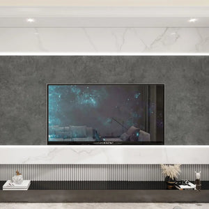 Stone grey solid core wall panels fitted in a modern lounge area