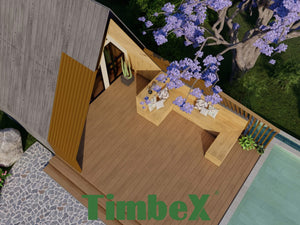 TimbeX composite decking used for a modern outdoor dining area
