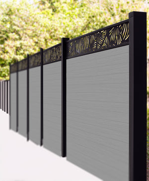 Decorative Composite Fence Trellis Topper - Black