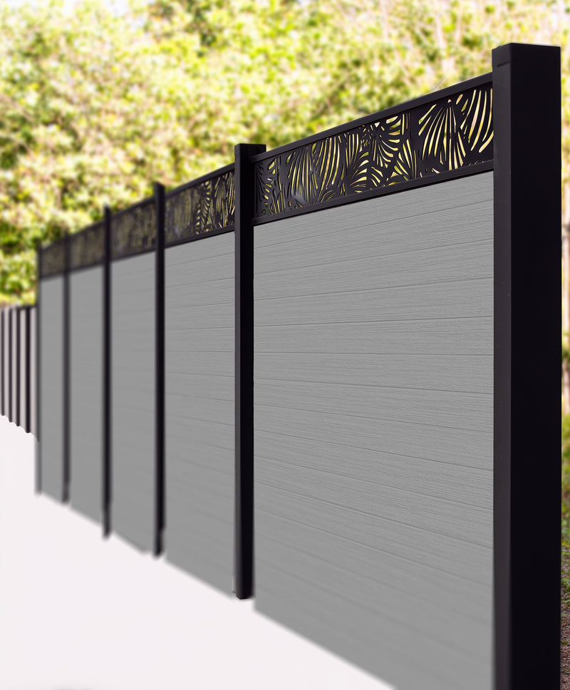 Decorative Composite Fence Trellis Topper - Black