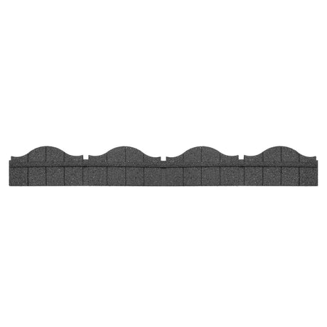 A long, narrow strip of dark gray asphalt architectural roof shingles with a repeating wavy, arched pattern on top, shown against a plain white background.