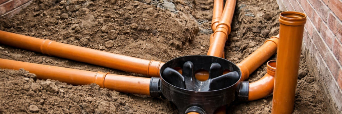 Underground orange pipe hub