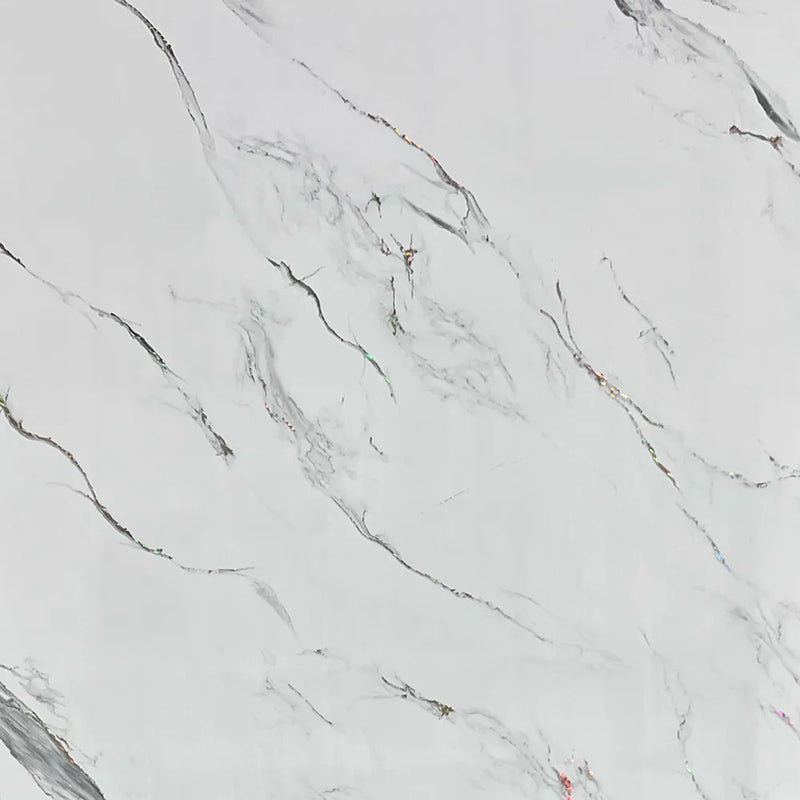Venetian marble interior wall panel, white marble-effect finish with grey and gold veining