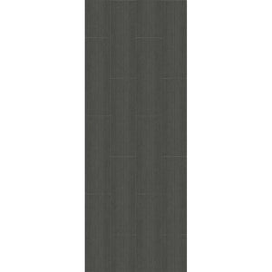 Dark gray wood-look plank flooring or tile sample shown vertically against a white background.