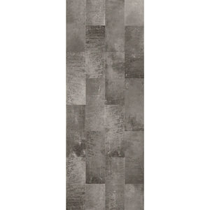 Rectangular tile with a patchwork of gray and brown squares on a white background