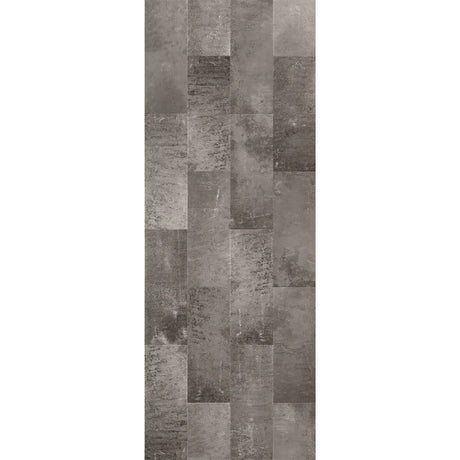 Rectangular tile with a patchwork of gray and brown squares on a white background