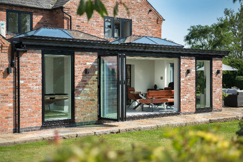 aluminium bifolding door in black