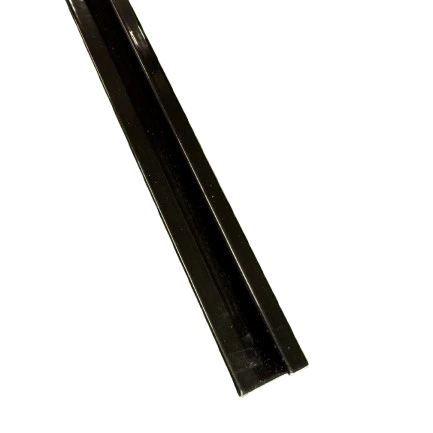 Black metal strip on a white background