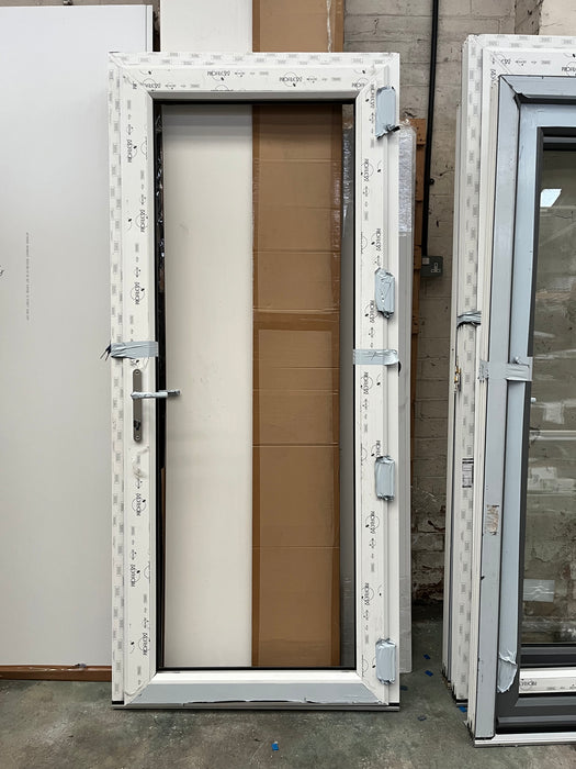 UPVC Single Door. Basalt Grey/White Open Inwards 989 x 2247 Glass or Panel Available