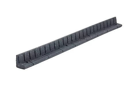 A long, narrow dark gray molded strip or channel with a ribbed inner surface, shown on a plain white background.