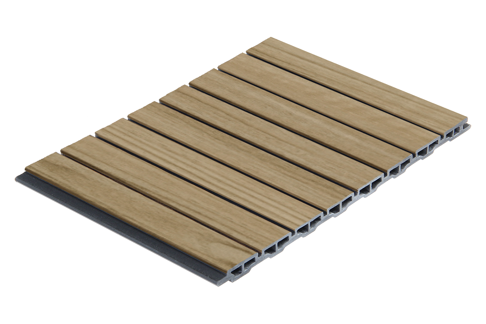 Fluted Flat wall panel in beech finish, 2400 x 250 x 10mm WPC design
