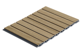Fluted Flat wall panel in beech finish, 2400 x 250 x 10mm WPC design