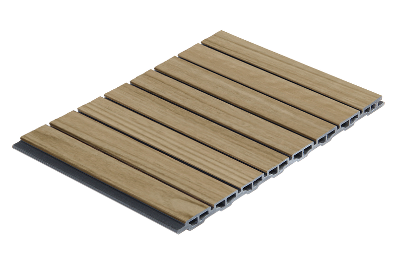 Fluted Flat wall panel in beech finish, 2400 x 250 x 10mm WPC design