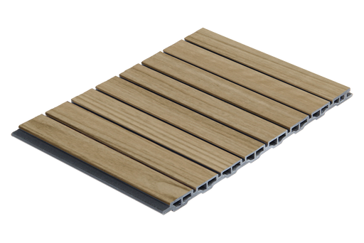 Fluted Flat wall panel in beech finish, 2400 x 250 x 10mm WPC design