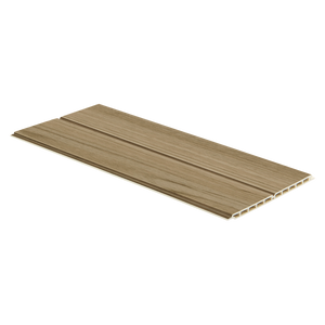 Fluted Satin wall panel in beech finish, 2400 x 172 x 9mm WPC design